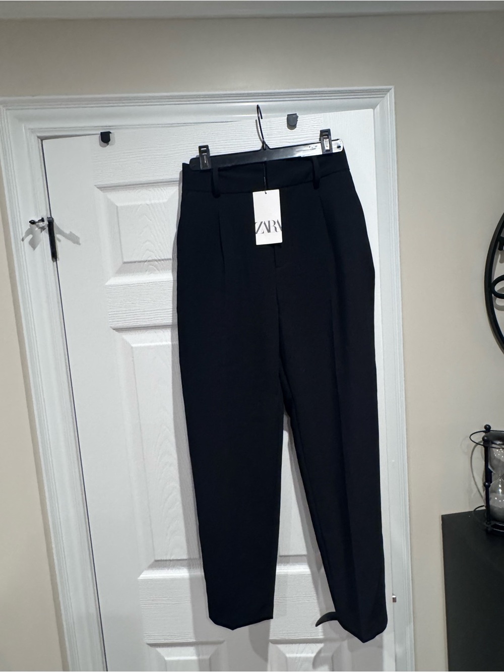 Zara Black High-Waist Tailored Trousers